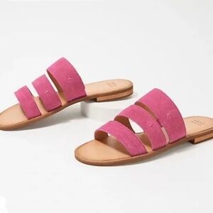 Frye and Co. womens 3 band slide suede sandals size 8M